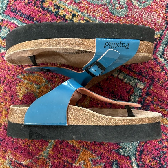 Birkenstock Papillio | Women's gentle blue Papillio Gizeh Platform Sandal, sz 8W - Picture 6 of 12